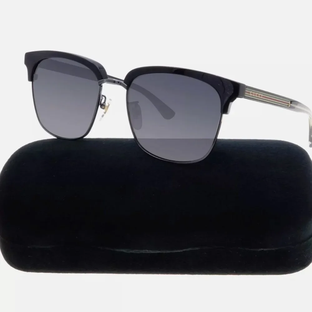 Mens Gucci Clubmaster Sunglasses Black Gray